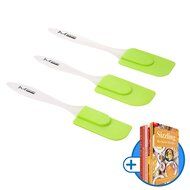 mKitchen Orange Soft Easy Flex Silicone Spatula Set of 3 - Heat Resistant Baking Supplies, Bakeware Set, Kitchen... N3