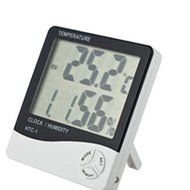 Voberry&reg; HTC-1 LCD Digital Temperature Humidity Meter Hygrometer Alarm Clock Time &ordm;C/&ordm;F N7