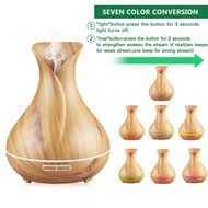 Aromatherapy Essential Oil Diffuser,400ml Ultrasonic Diffuser Humidifier Wood Grain N3
