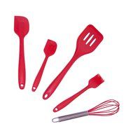 ALEKO&reg; SKW01RD Heat Resistant Non-Stick Silicone 5-Piece Cooking Grilling Baking Utensils Set Basting Brush Whisk... N2