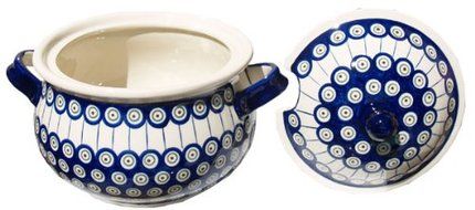 Polish Pottery Soup Tureen From Zaklady Ceramiczne Boleslawiec 1004-8 Classic Pattern, 13.4 Cups N2