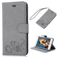 iPhone 7 Plus Case (5.5 inch) - Flip Wallet Stand Case Embossed Flowers PU Leather Shock-Absorption Soft TPU Inner... N2