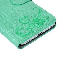 iPhone 7 Plus Case (5.5 inch) - Flip Wallet Stand Case Embossed Flowers PU Leather Shock-Absorption Soft TPU Inner... N6
