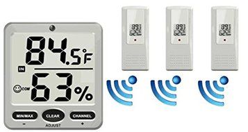 Ambient Weather WS-07 Big Digit 8-Channel Wireless Thermo-Hygrometer N5