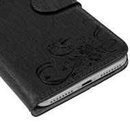 iPhone 7 Plus Case (5.5 inch) - Flip Wallet Stand Case Embossed Flowers PU Leather Shock-Absorption Soft TPU Inner... N8