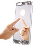 iPhone 7 Plus Glass Mirror Silver Case-Auroralove Luxury Bling Diamond Makeup Case Soft Slim Glass Mirror Case... N10