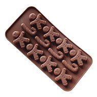 Pack of 2 Gingerbread Man Crutches Silicone Cake Mold Pan 8.2&quot;x4.1&quot;x0.39&quot; Color At Random