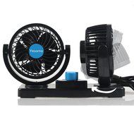 Yesorno Dual Head Wind Vehicle Car Air Fan with 360 Degree Rotation ,12V,Black