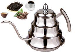 SPJ: Stylish Stainless Steel 1.2L Coffee Drip Kettle Tea Pot N7