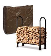 Medium USA-Made Steel Log Rack And Cover Set