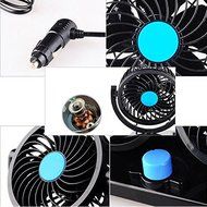 Yesorno Dual Head Wind Vehicle Car Air Fan with 360 Degree Rotation ,12V,Black N3