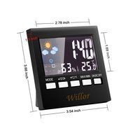 Wireless Weather Station, Willor Digital Indoor Thermometer Hygrometer with Temperature Humidity Weather Forecast... N4