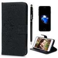 iPhone 7 Plus Case (5.5 inch) - Flip Folio Wallet Stand Case Embossed Cirrus PU Leather Case Shockproof Soft TPU... N41