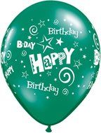 Pioneer Balloon Company 50 Count Birthday Stars &amp; Swirls Latex Balloon, 11&quot;, Assorted N5