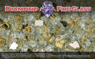 Fire Pit Fireplace Diamond Fire Glass - 1 Pound Bag - 24k Gold Reflective Nugget