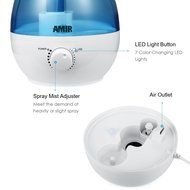 Amir 2.8L Cool Mist Humidifier, Advanced Ultrasonic Humidifier, Aroma Oil Diffuser, Best Air Humidifier with Color... N2