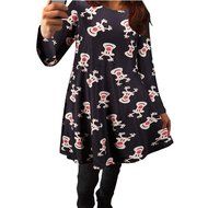Women Dress,Haoricu Womens Xmas Christmas Printed Party Flared Swing Dress N6