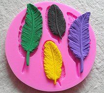 Design 177 Feather Shape Silicone 3D Cake Fondant Mold, Cake Decoration Tool, Food Grade Material