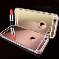 iPhone 7 Plus Glass Mirror Silver Case-Auroralove Luxury Bling Diamond Makeup Case Soft Slim Glass Mirror Case... N13