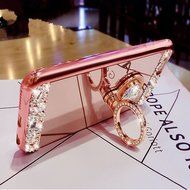 iPhone 7 Plus Glass Mirror Silver Case-Auroralove Luxury Bling Diamond Makeup Case Soft Slim Glass Mirror Case... N14