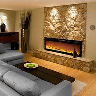 Gibson Living GL2060WL Reno 60 Inch Log Built-In Recessed Wall Mounted Electric Fireplace