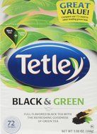 Tetley, Black &amp; Green Tea Bags, 72 Count, 5.08oz Box (Pack of 3)