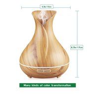 Aromatherapy Essential Oil Diffuser,400ml Ultrasonic Diffuser Humidifier Wood Grain N7