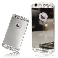 iPhone 7 Plus Glass Mirror Silver Case-Auroralove Luxury Bling Diamond Makeup Case Soft Slim Glass Mirror Case... N17