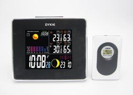 DYKIE RS8736LSPZBL RF Wireless Weather Station Black with Backlight Indoor Outdoor Temperature Humidity Weather... N3
