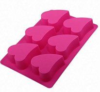 6 In 1 Green Heart-Shaped Silicone Cake Siamese Dessert Donut Mold