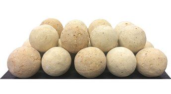 2 inch Ceramic Fireplace Balls in Beige/Tan &mdash;&nbsp;Set of 22
