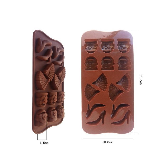 High Heels Fan Bag Shape Chocolate Silicone Mold Baking Cake Decoration Mould