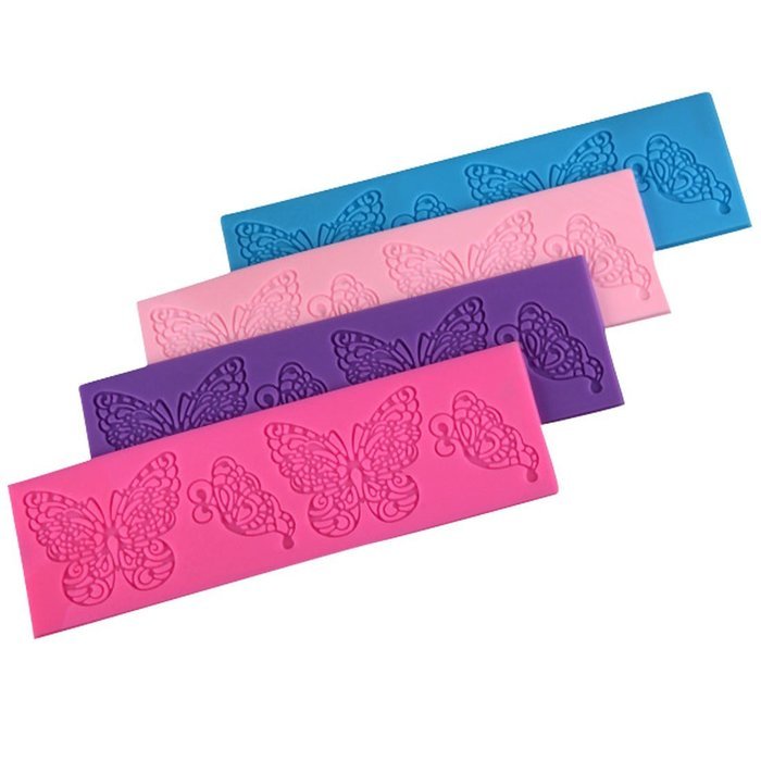 PNBB 4Pcs Silicone Fondant Mold-Butterfly Shape Random Color