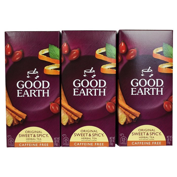 Good Earth Sweet and Spicy All-Natural Caffeine-Free Herbal Tea (2014 version), Pack of 3 1.87 Oz each N3