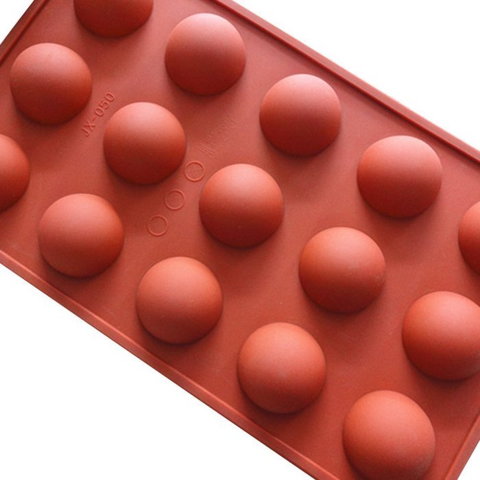 Wocuz 15 The Semicircle Chocolate Silicone Mold, Candy Mold, Cake Mold, Cookies Mold, Fondaut Mold, DIY Ice Mold N2