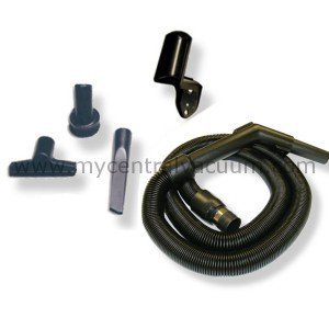 Compact Central Vacuum Garage Cleaning Kit with Stretch Hose