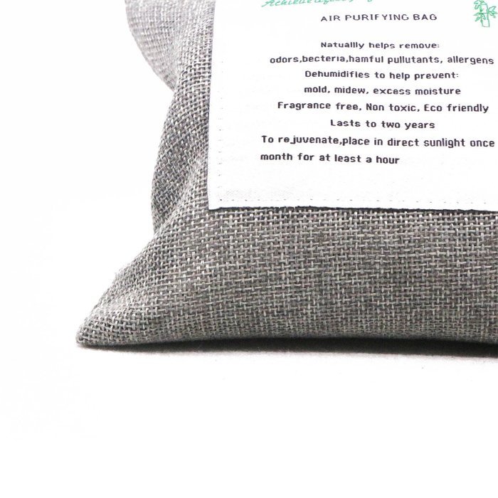 GOWOW Naturally Activated Bamboo Air Purifying Bag, Charcoal Bag (1Large, DarkGrey) N25