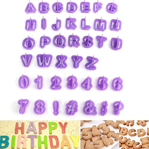 40PCS Plastic Alphabet Letter Cake Biscuit Baking Mould Fondant Cookie Cutters shopping