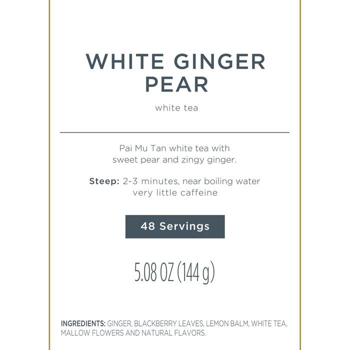 Tea Fort&eacute;&reg; BULK PACK White Ginger Pear White Tea, 48 Handcrafted Pyramid Tea Infusers N3