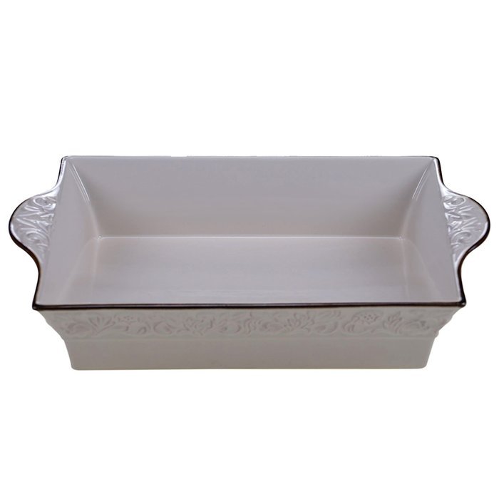 Certified International 57622 Solstice Rectangular Bakeware Set, 4.75 quart, Cream