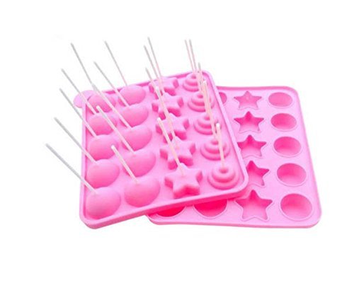 Stars & Pellet Shape Silicone Lollipop Mold 20 Holes Lollipops Mold Cake Mold Baking Chocolate Ice Lattice Bakeware...