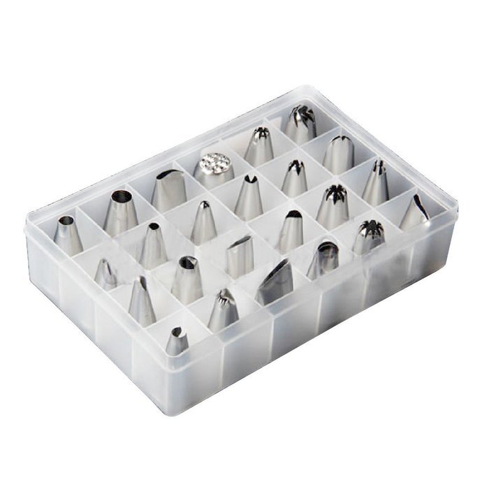 DUFUSTORE 24pcs Box Set Icing Piping Nozzles Pastry Tips Cupcake Cake Decorating Tool