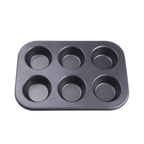 Lariy 6 Cups Pan Muffin Cupcake Steel Bread Baking Cupcake Bakeware Mould