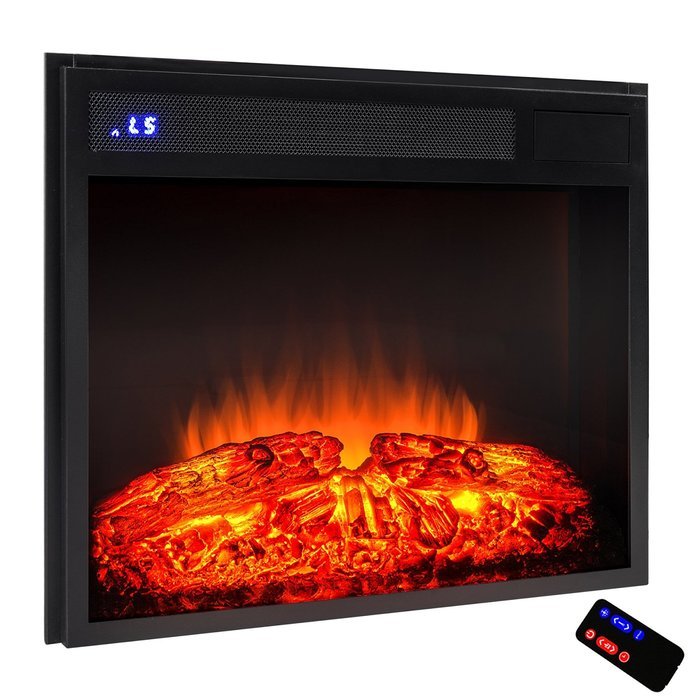 AKDY 23" Black Electric Firebox Fireplace Heater Insert W/Remote Azfl-EF05-23r N6