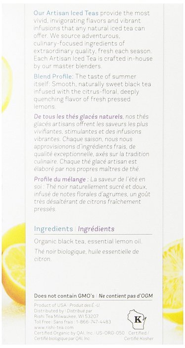 Rishi Tea Summer Lemon, 1.4 oz Boxes N9