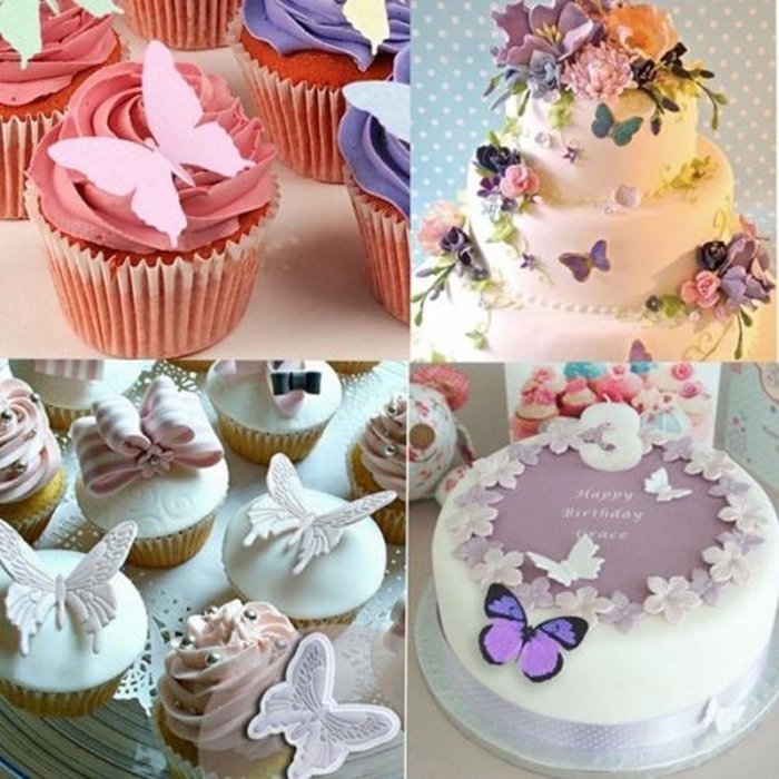 Cake & Cookie Cutters 4PCS Butterfly Bird Shade Fondant Cake Cookie Cutter Mould Plastic Mold