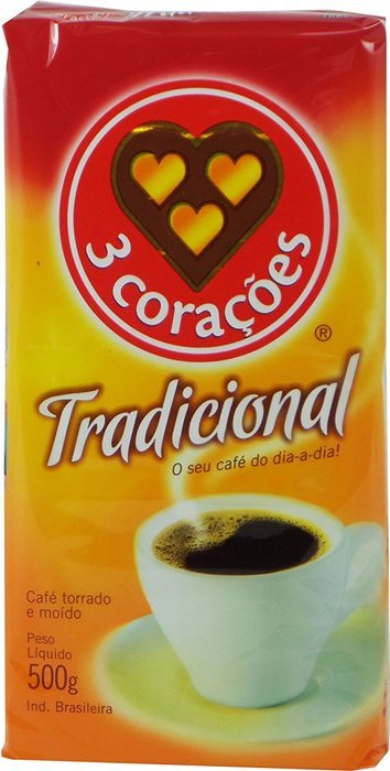 3 Cora&ccedil;&otilde;es - Coffee Rost and Ground - Traditional - 17.60 oz (PACK OF 04) | Caf&eacute; Torrado e Mo&iacute;do - Tradicional...