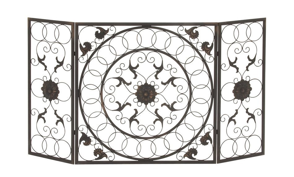 Deco 79 18195 Amazing Metal Fire Screen, 55" W x 32" H