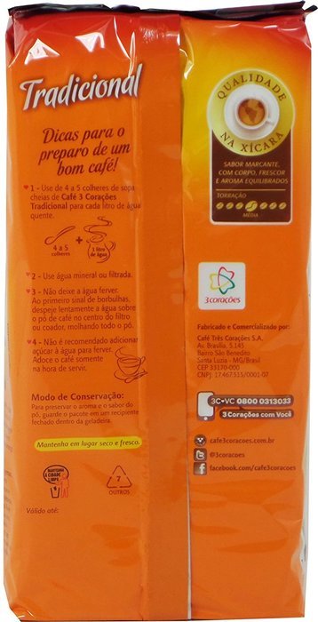 3 Cora&ccedil;&otilde;es - Coffee Rost and Ground - Traditional - 17.60 oz (PACK OF 04) | Caf&eacute; Torrado e Mo&iacute;do - Tradicional... N2