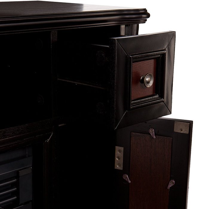 Marianna Media Fireplace - Ebony w/ Reversible Dark Antique N8